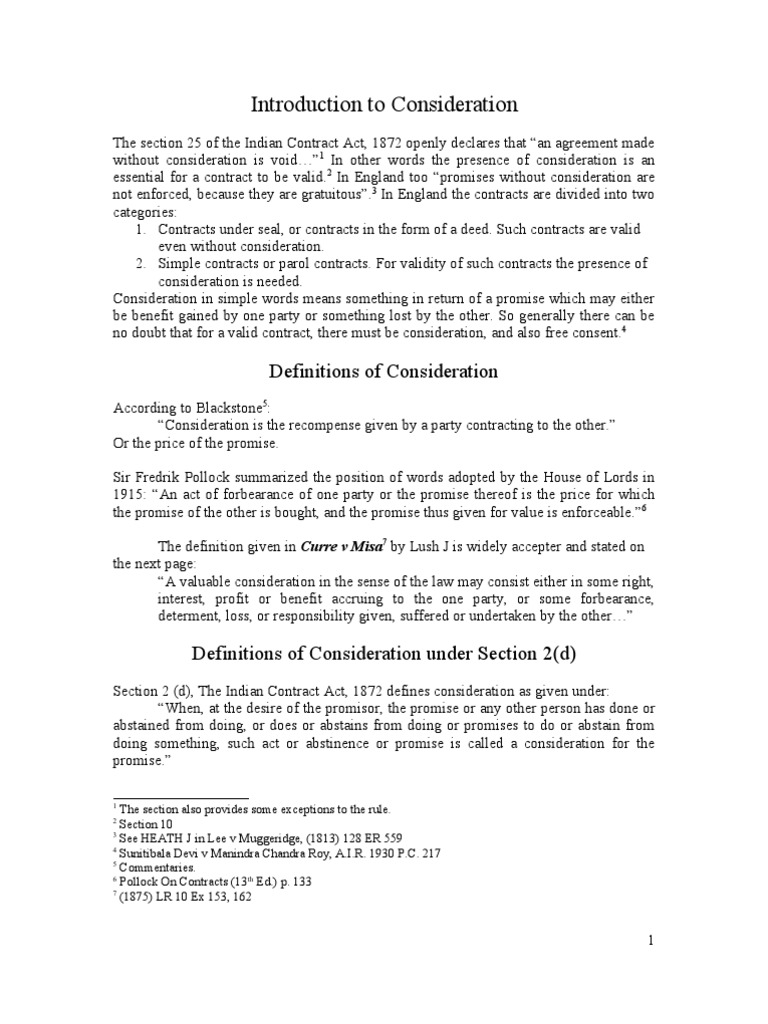 pdf download contract act 1872 Contract 1872 Act, Indian in the Consideration