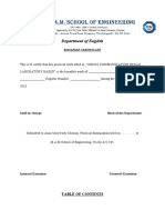 Department of English: Bonafide Certificate