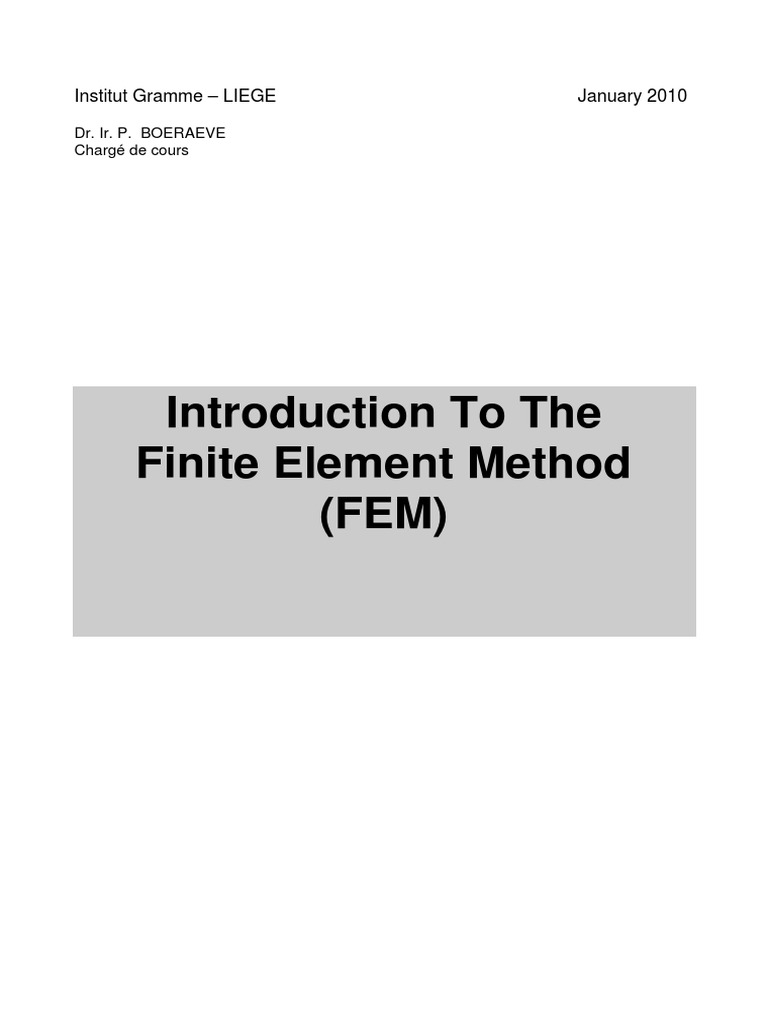 Introduction to Finite Element Method | PDF | Beam (Structure) | Finite ...
