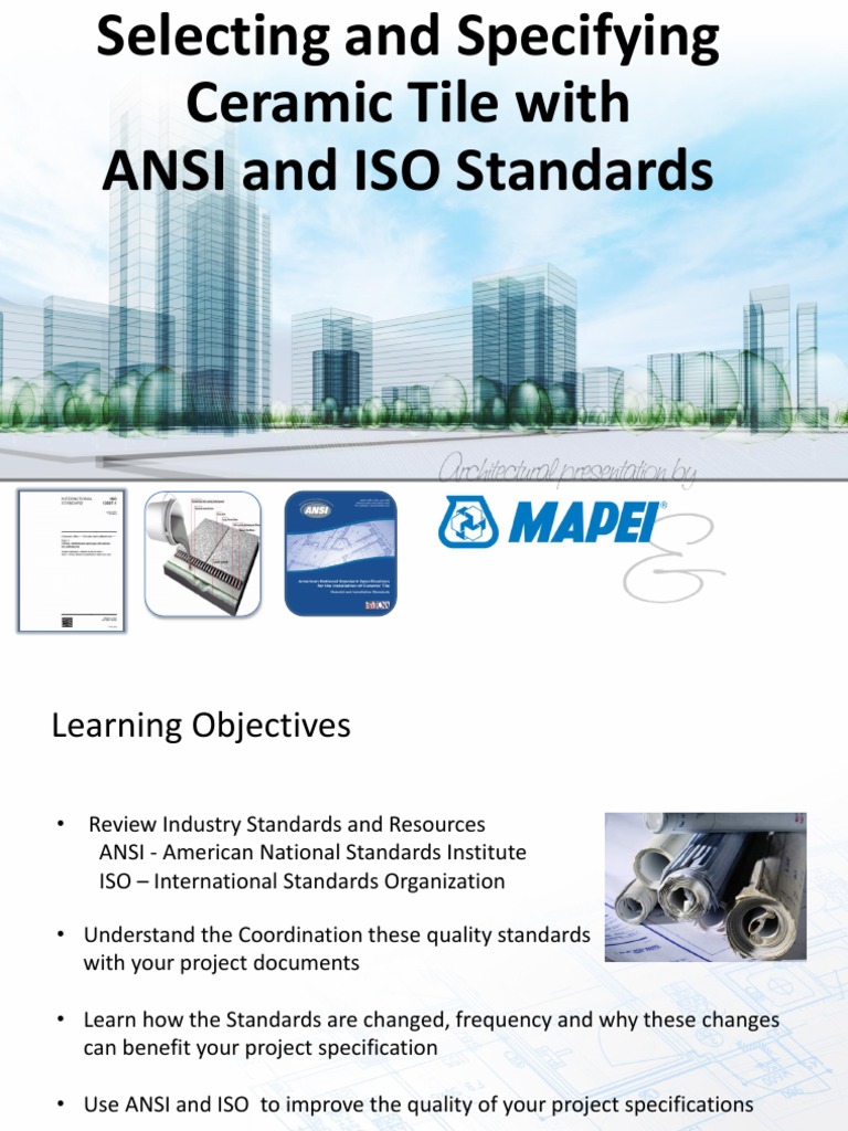 ANSI and ISO Standards for Ceramic Tile | PDF | Specification ...