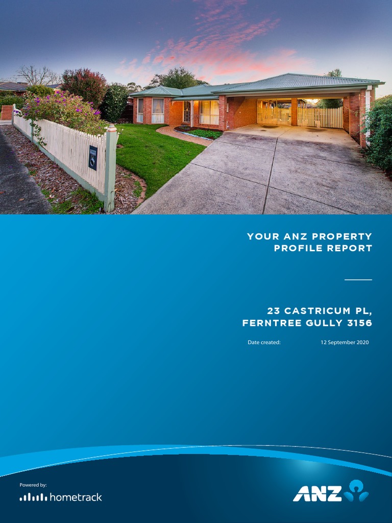 Your Anz Property Profile Report Powered by PDF Valuation (Finance) Mortgage Loan