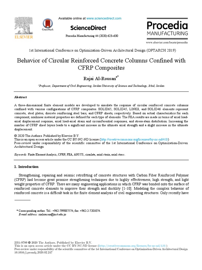 Behavior of Circular Reinforced Concrete Columns C | PDF | Strength Of ...