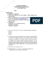 Ã - Lgebra Superior I Primera Evaluacion 26-03-2020