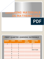 Learning Materials in Mathematics