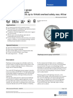 Diaphragm Pressure Gauge For The Process Industry Models 432.50, 433.50, Up To 10-Fold Overload Safety, Max. 40 Bar