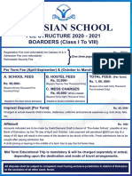 Fee Structure Boarder 2020 21 PDF