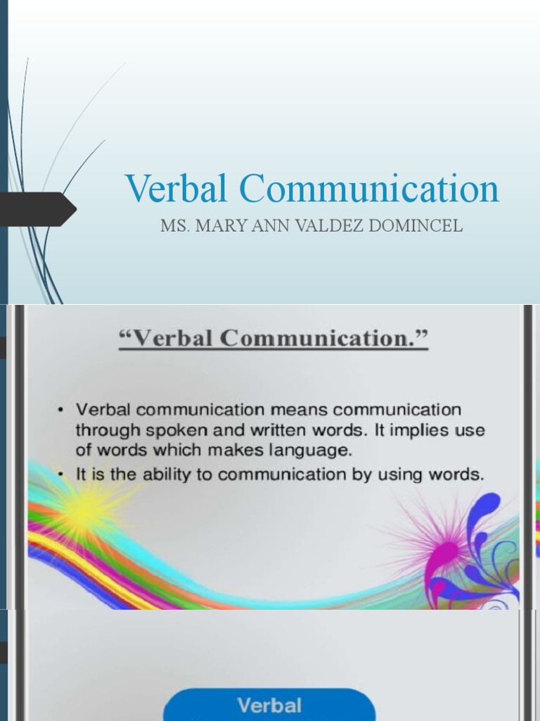 Verbal & Written Communication Guide | PDF