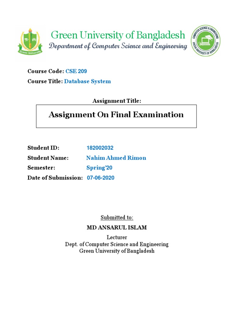 Database System Assignment on ACID Properties | PDF | Database ...