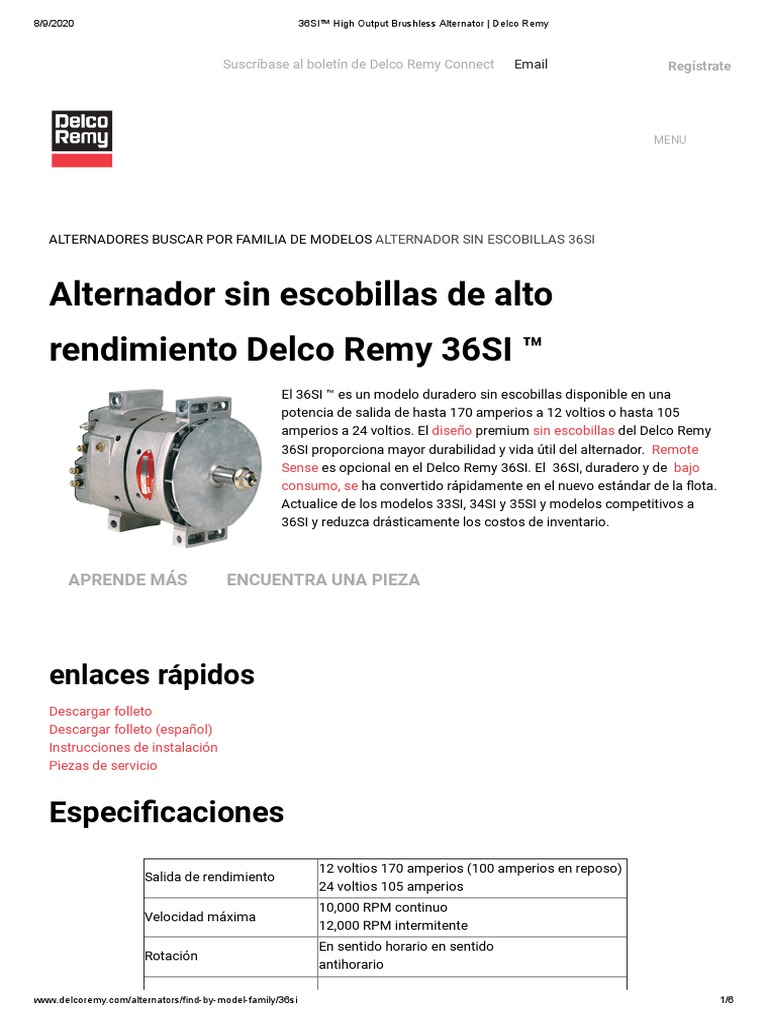 Alternator - Delco Remy | PDF | Distribuidor | Bienes manufacturados