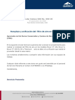 Circular Auteco SAS No. 040-20 Remplazo y Unificación Del Filtro de Aire en Los Modelos Boxer