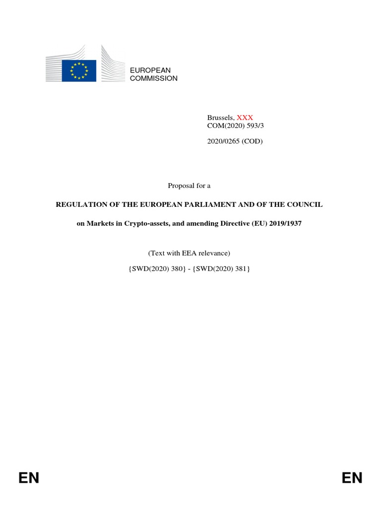 EU Regulation Proposal on Crypto-Assets | PDF | European Union | European  Commission