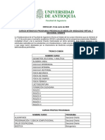 CIRCULAR LISTADO CURSOS INTENSIVOS 20192 FAC INGENIERÍA