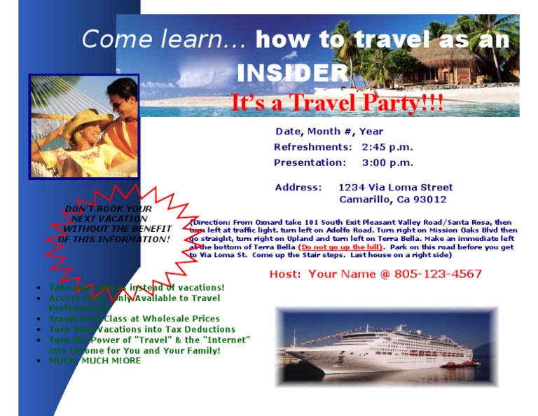 Travel Party Flyer