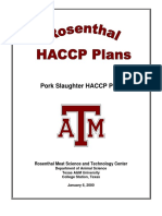 Pork Slaughter HACCP Plan: Rosenthal Meat Science and Technology Center