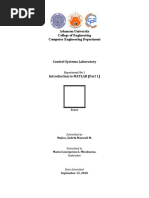 LAB ACTIVITY 1 - Introduction To MATLAB PART1