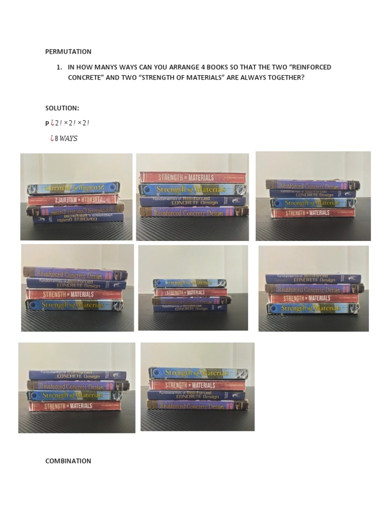Permutation 1. in How Manys Ways Can You Arrange 4 Books So That The