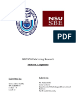 MKT470 - Marketing Research: Submitted By: Submit To