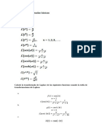 Calcule La Transformada de Laplace de Las Siguientes Funciones Usando La Tabla de Transformaciones de Laplace