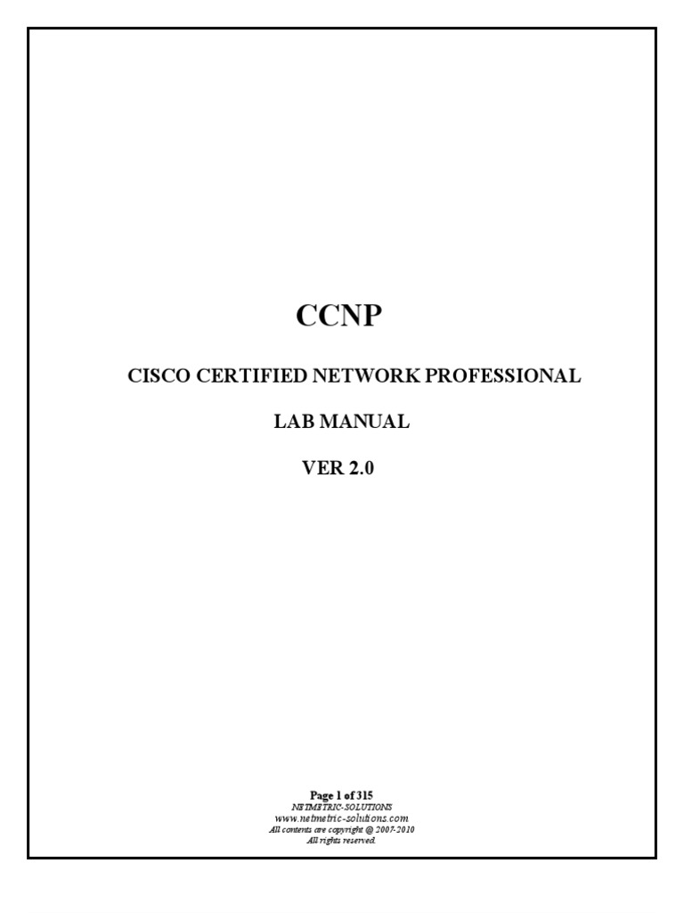 {Full}Lab Manual Ccnp | Ip Address | Router (Computing)