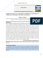 Energy Review - Energy Education As A Necessary Condition To Transition To A Robust Future Energy Security in Suriname