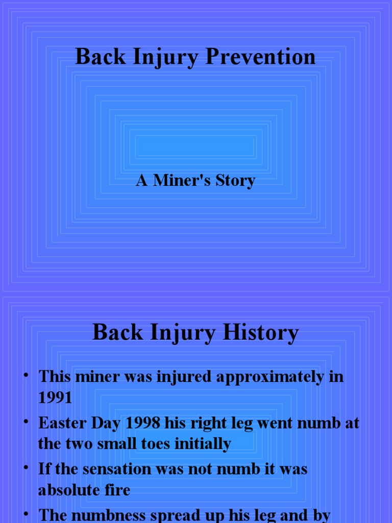 Back Injury Prevention: A Miner's Story | PDF | Wellness