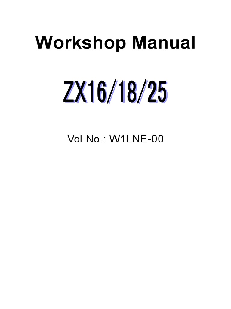 Hitachi ZX16 18 25 Workshop Manual PDF | PDF