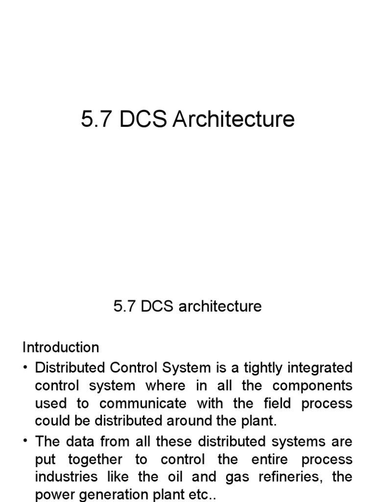 DCS Architecture Overview and Components | PDF | Programmable Logic ...
