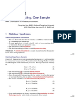 Hypothesis Testing: One Sample: 1 Statistical Hypotheses