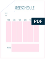 Pink Blue White Simple Class Schedule PDF
