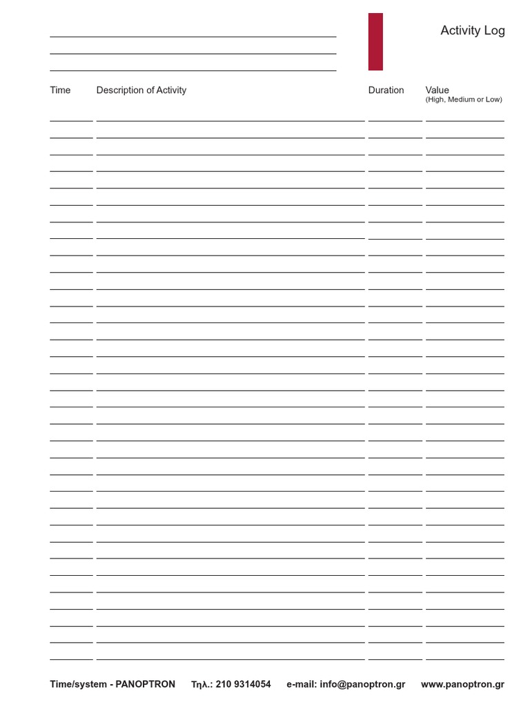 Activity Log PDF | PDF