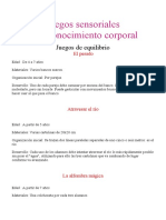 Juegos Sensoriales y de Conocimiento Corporal