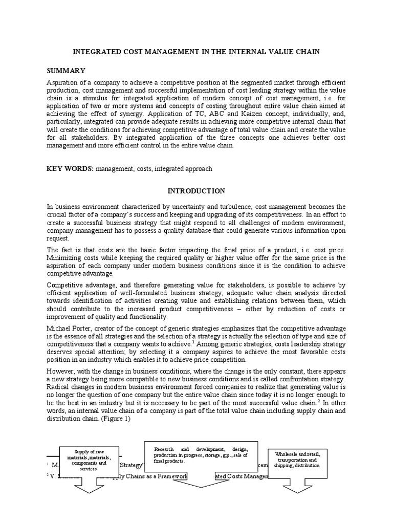 Integrated Cost Strategies | PDF | Strategic Management | Cost Accounting