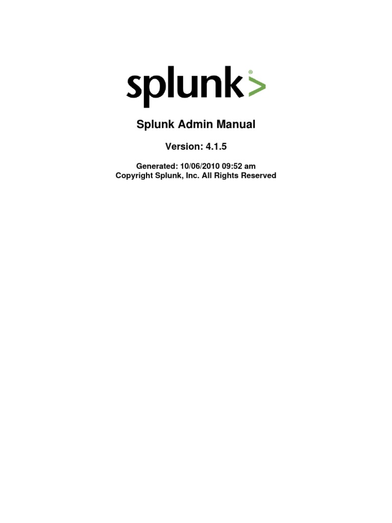Splunk Admin Manual 4.1.5 Guide | PDF | Command Line Interface | Sudo