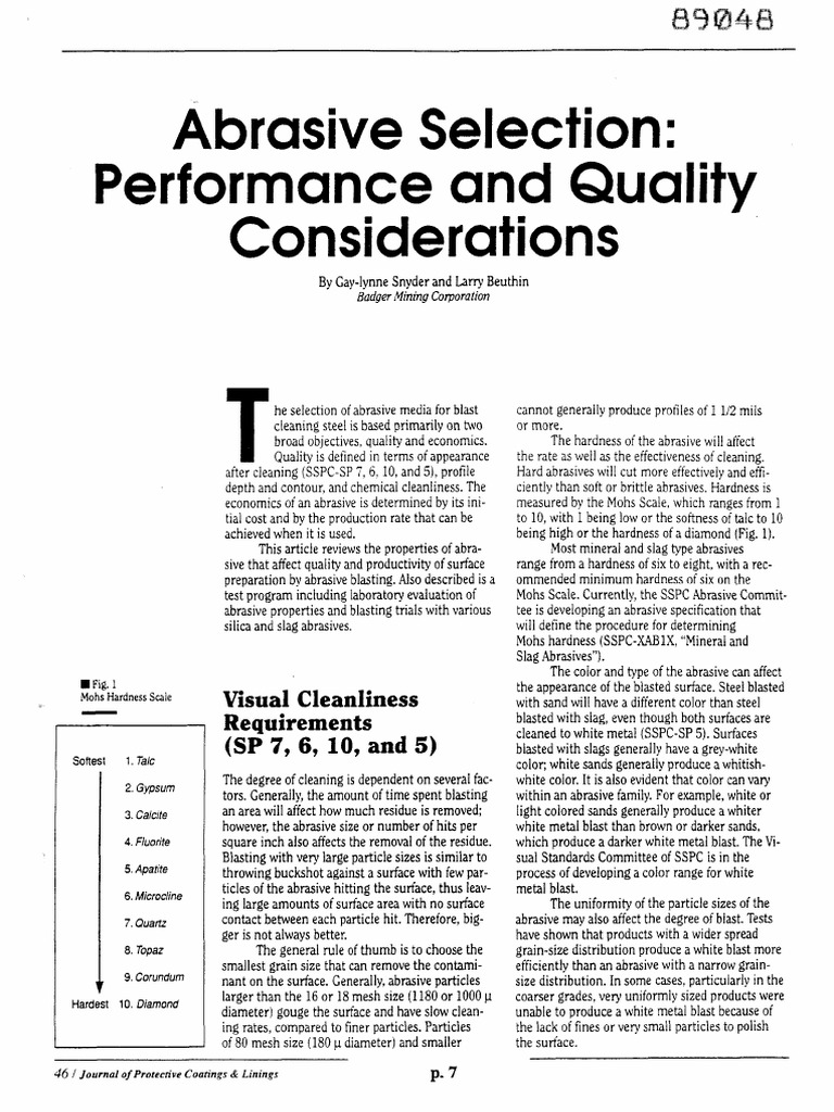 Abrasive Selection Performance and Quality Considerations PDF
