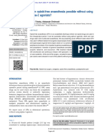 Is An Opioid Free Anaesthesia Possible Without Using Alpha 2 Agonists?