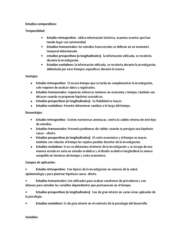 Tipos de Estudios Comparativos en Investigación | PDF | Estudio de ...