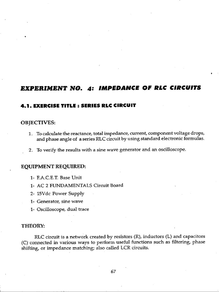 Activity 3 Impedance of RLC Circuits | PDF