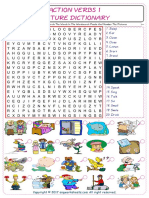 Action Verbs Find and Circle The Words in The Wordsearch Puzzle and Number The Pictures 2603