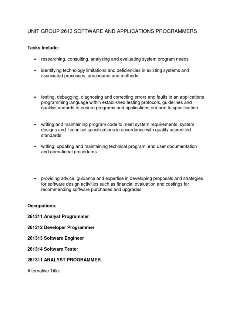 Software & Applications Programmers Guide | PDF | Programmer | Software ...