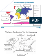 The Seven Continents Labelling Activity Worksheet