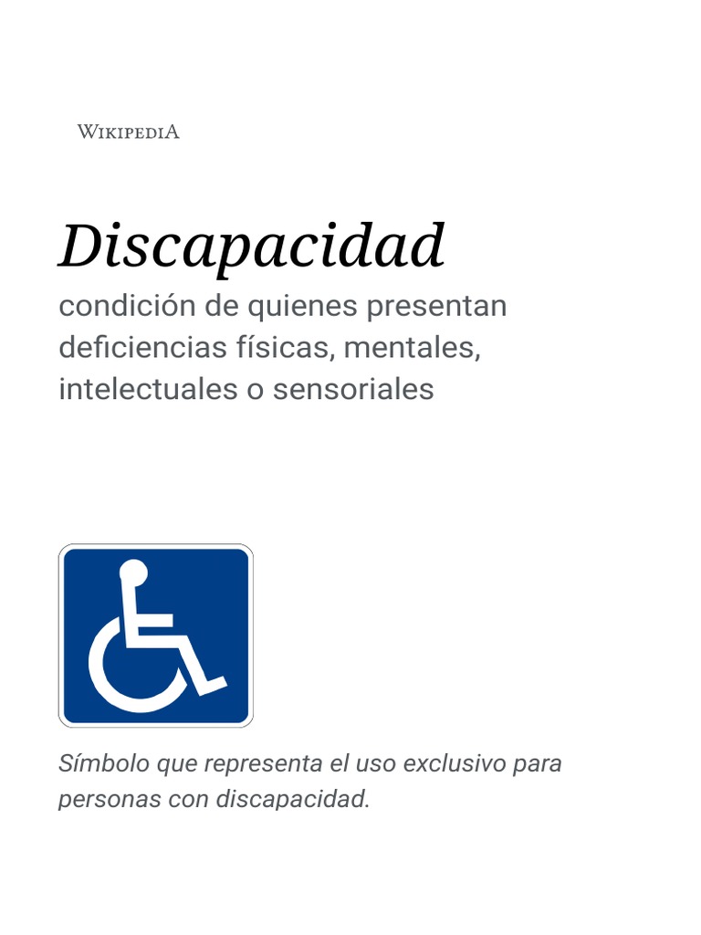 Tipos y enfoques de la discapacidad | PDF | Discapacidad intelectual ...