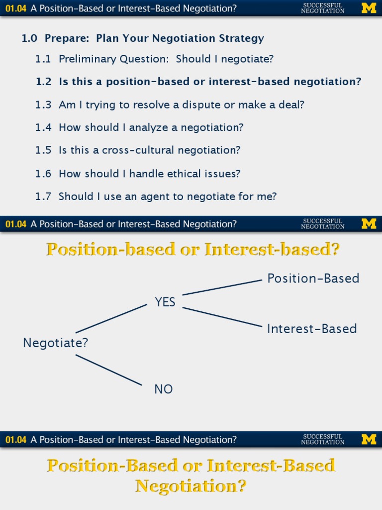 Position vs. Interest in Negotiation | PDF | Self-Improvement