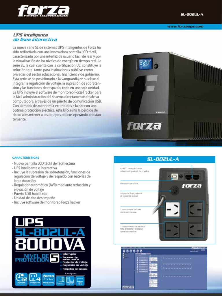 SL-802UL-A: de Línea Interactiva | PDF | Frecuencia | Electrónica
