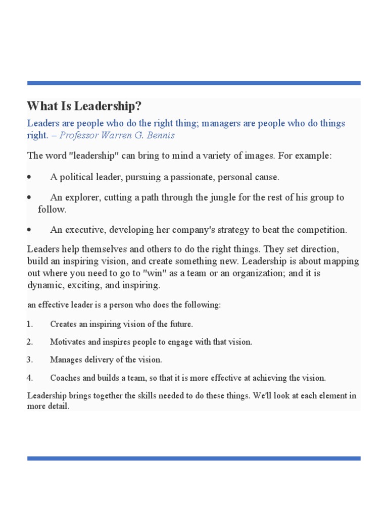 What Is Leadership? | PDF | Employee Retention | Leadership