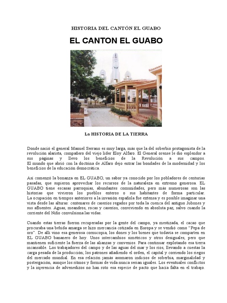 Historia Del Cantón El Guabo | PDF