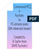 Controversial MCQ in psychiatry PDF