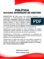 PE-DG-04 Politica Del Sistema Integrado de Gestión Versión 2