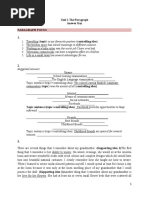 Unit 1 The Paragraph Answer Key Paragraph Focus 1.: Suggested Answers