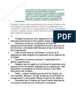 El Sistema de Control Interno de Una Empresa Forma Parte Del Control de Gestión de Tipo Táctico y Está Constituido Por El Plan de Organización