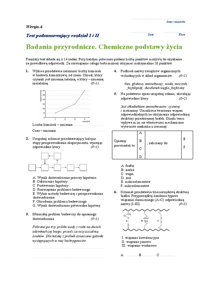 Biologia Na Czasie 1 Zakres Podstawowy Sprawdziany Pdf